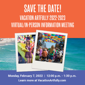 Vacation Artfully 2022-2023 information meeting announcement graphic